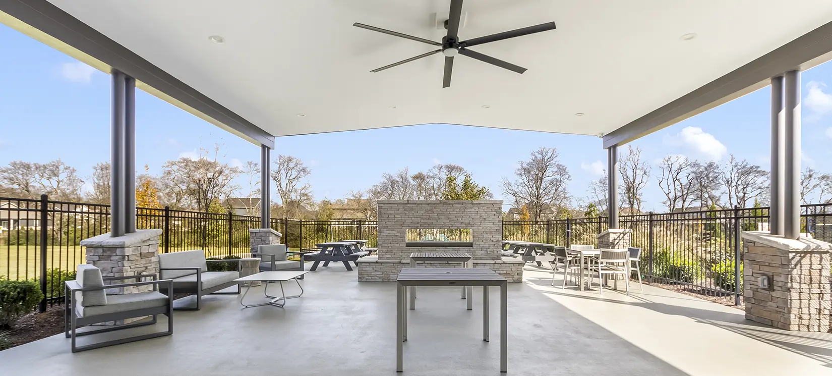 North Amenity Center Fireplace Pavilion in Clubhouse at Nexus in Gallatin Tennessee